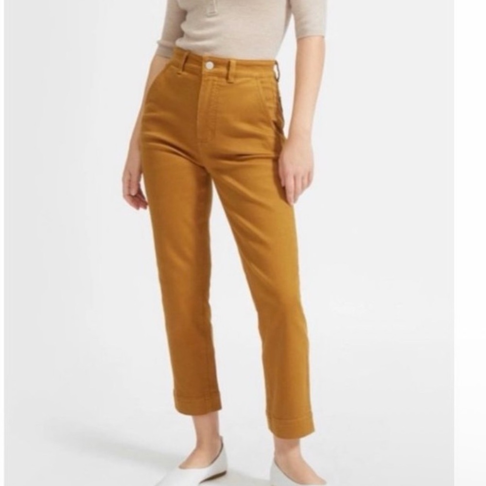 Everlane Women's The Slim Leg Crop Ankle Jeans Brass brass tan Mustard size 0